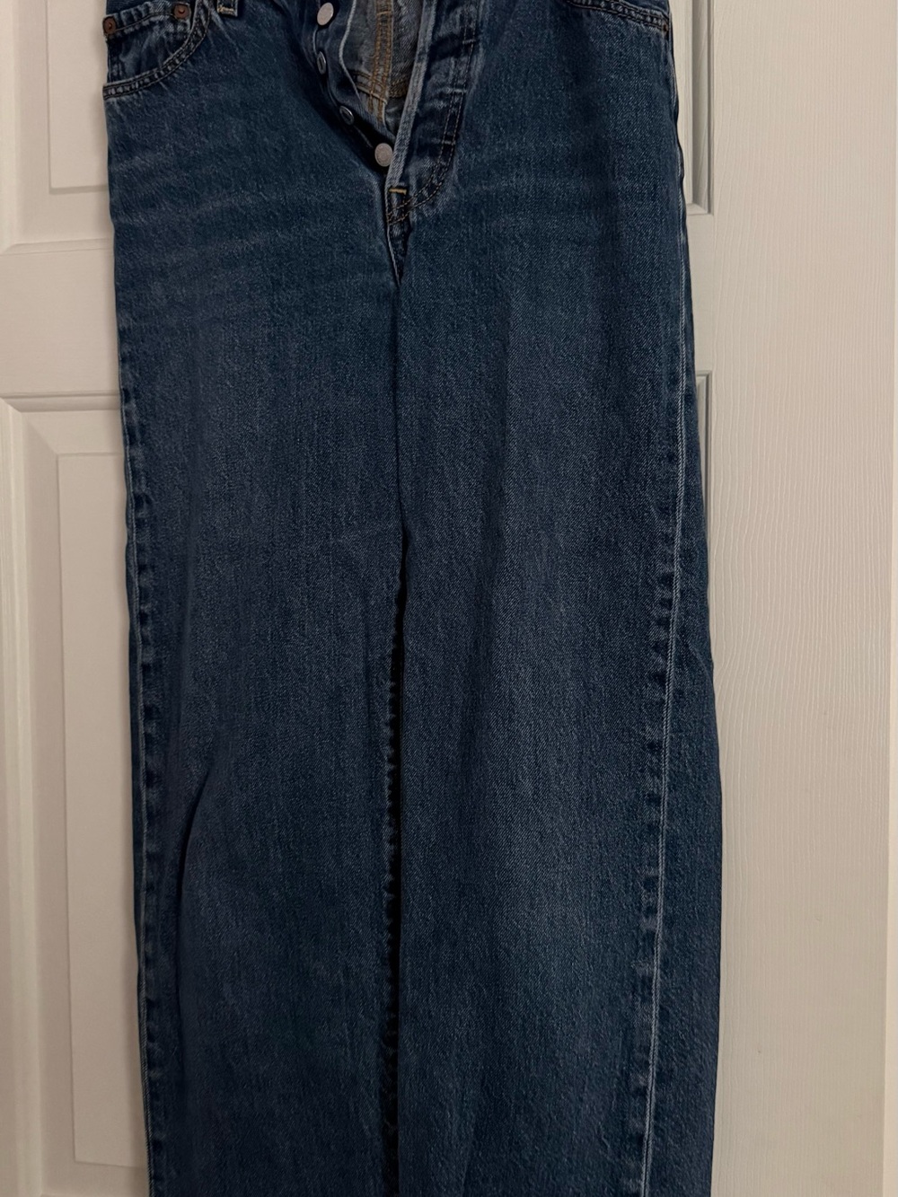 Levi's Women's Straight Leg Jeans in Dark Blue Denim